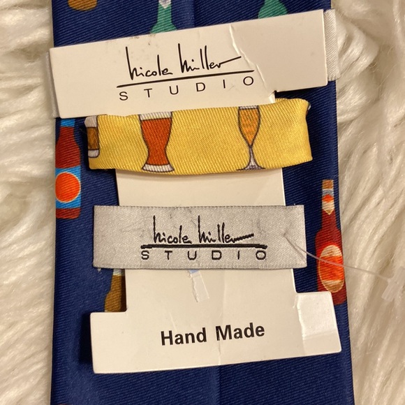 Nicole Millet Hand Made Man Tie navy blue color brand new see all photos - Picture 5 of 12